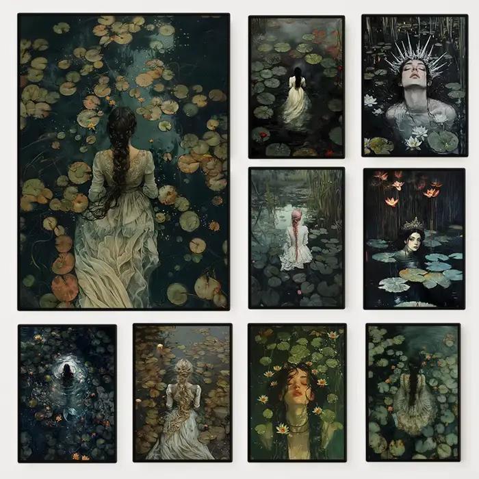 Ophelia Dark Academia Print The Lake Poster