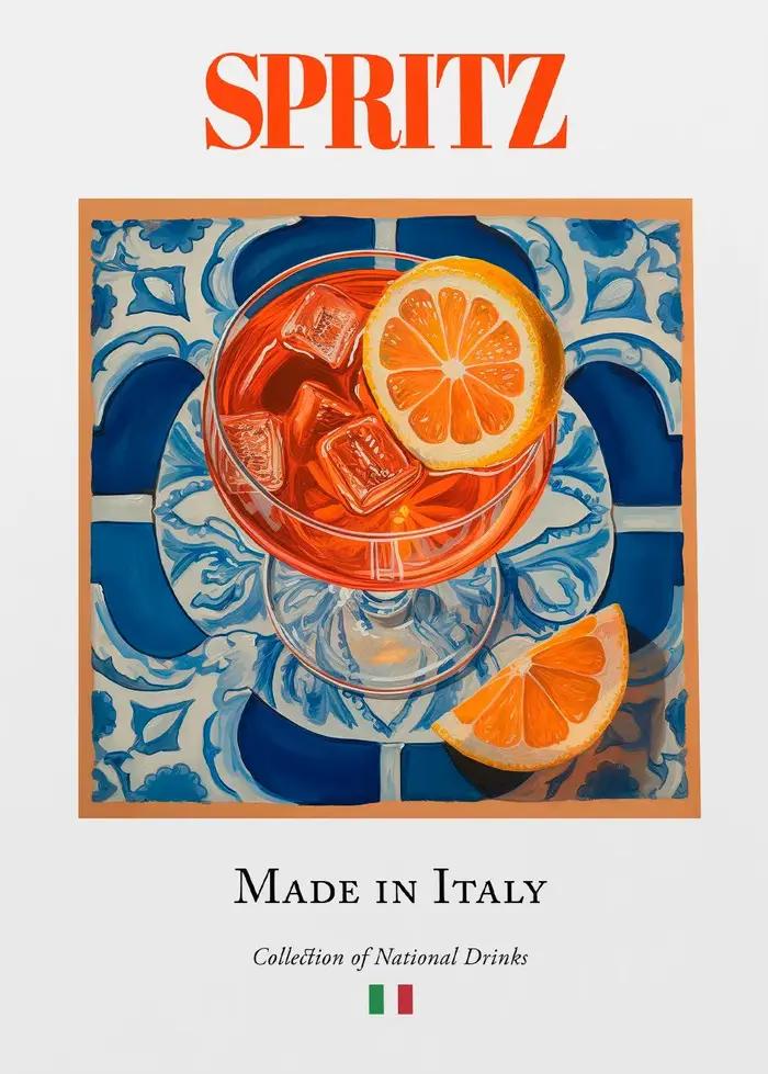 Affiche classique de nourriture italienne