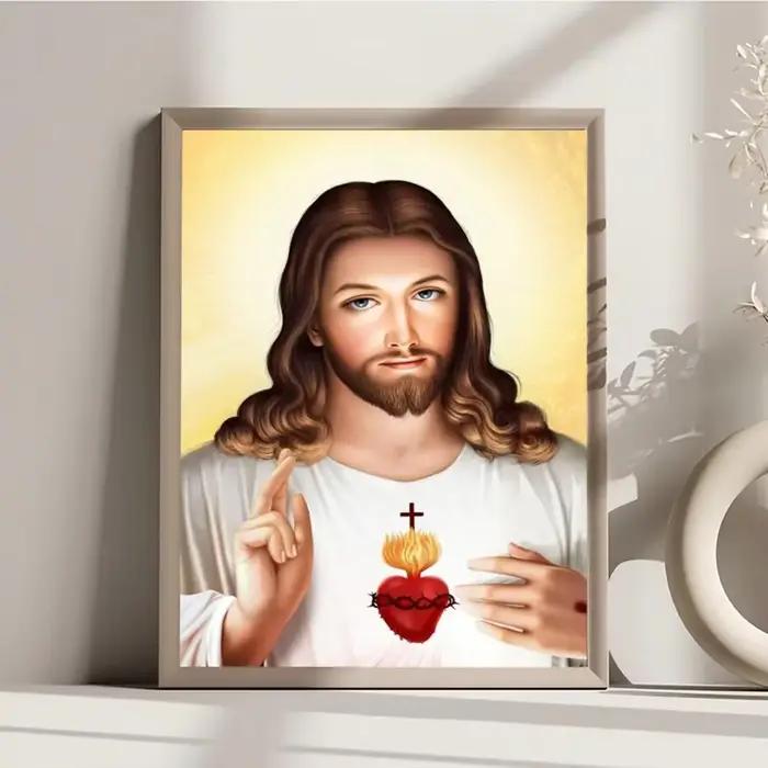 Affiches autocollantes de film sur toile du Sacré-Cœur de Jésus