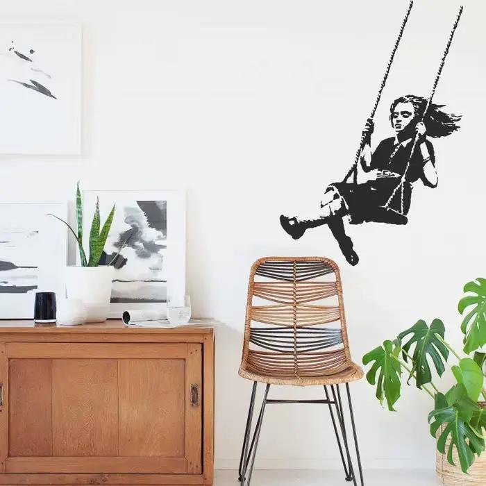 Banksy Decal GIRL ON A SWING