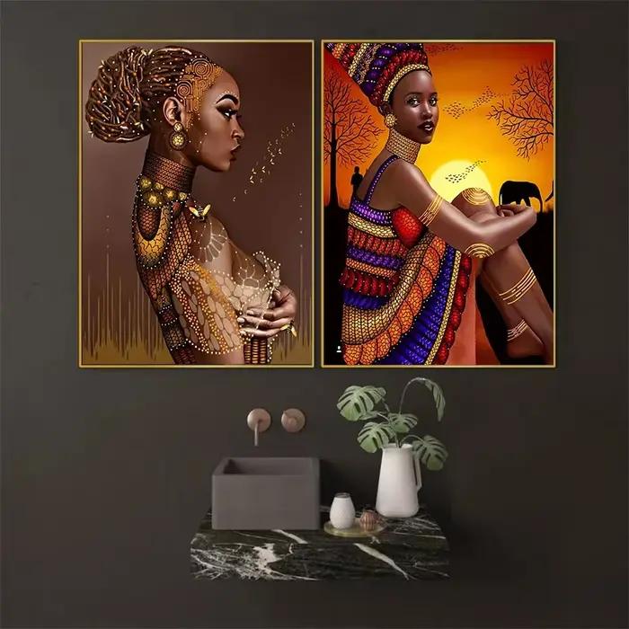 Toile de peinture de femme africaine