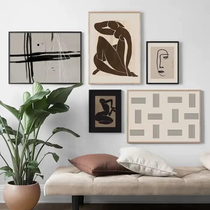 Affiches nordiques simples Picasso Boho noir abstrait toile impression peinture mur photo Art chambre salon intérieur décor à la maison