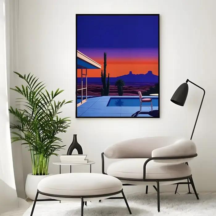 Affiche murale avec illustration rétro H-Hiroshi Nagai