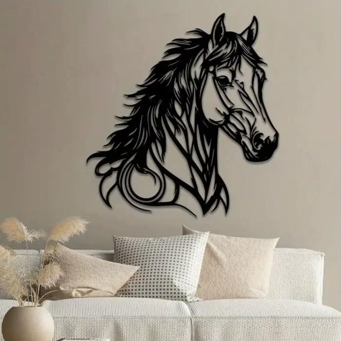 Décor artistique mural cheval en métal