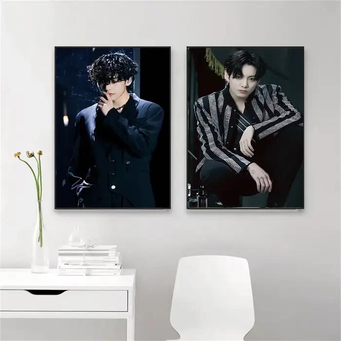 JK V Coréen Pop Singer Poster et Ht Making Canvas Painting