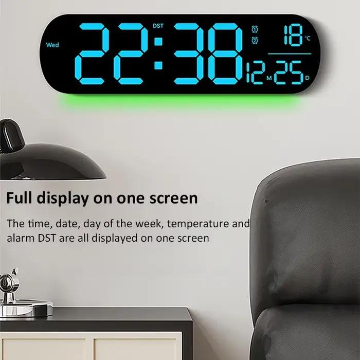 Horloge murale numérique lumineuse LED