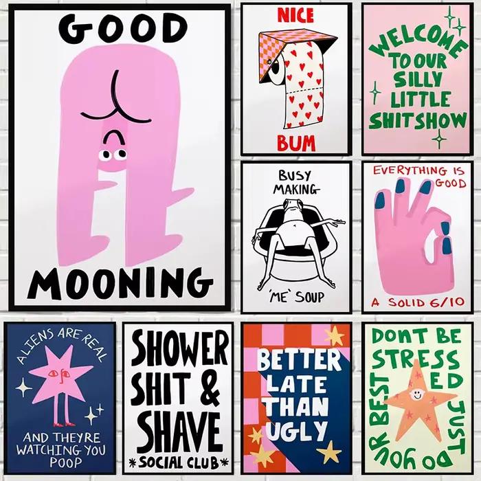 Slogan humoristique, imprimés de dessins animés