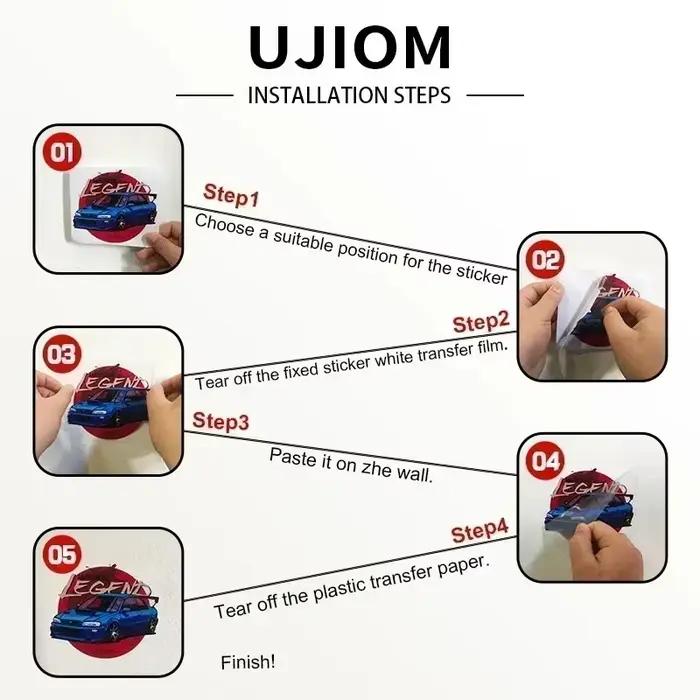 UJIOM Autocollant mural graphique de fille de dessin animé AI