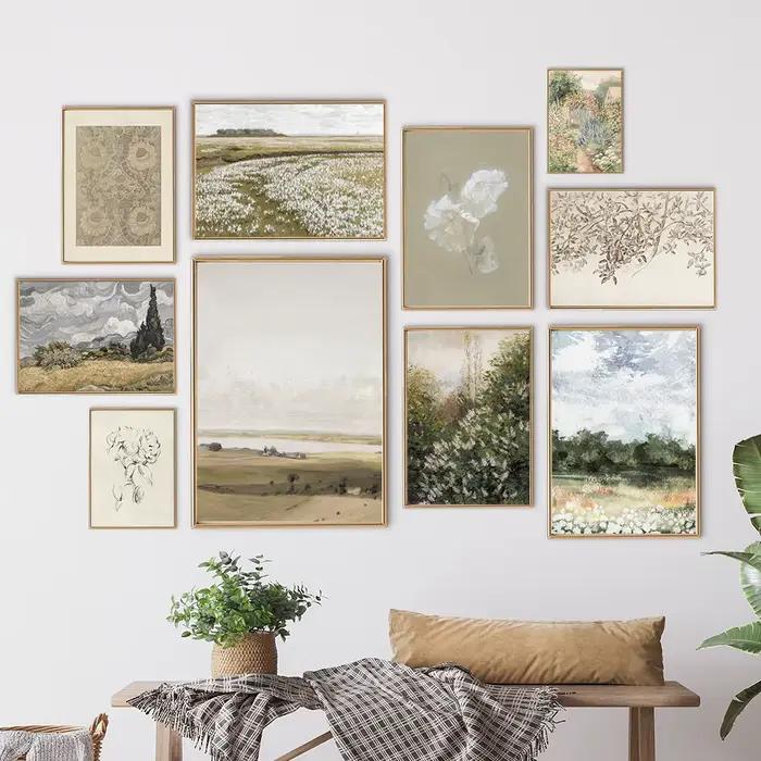 Toile de peinture à l'huile Vintage de paysage d'été