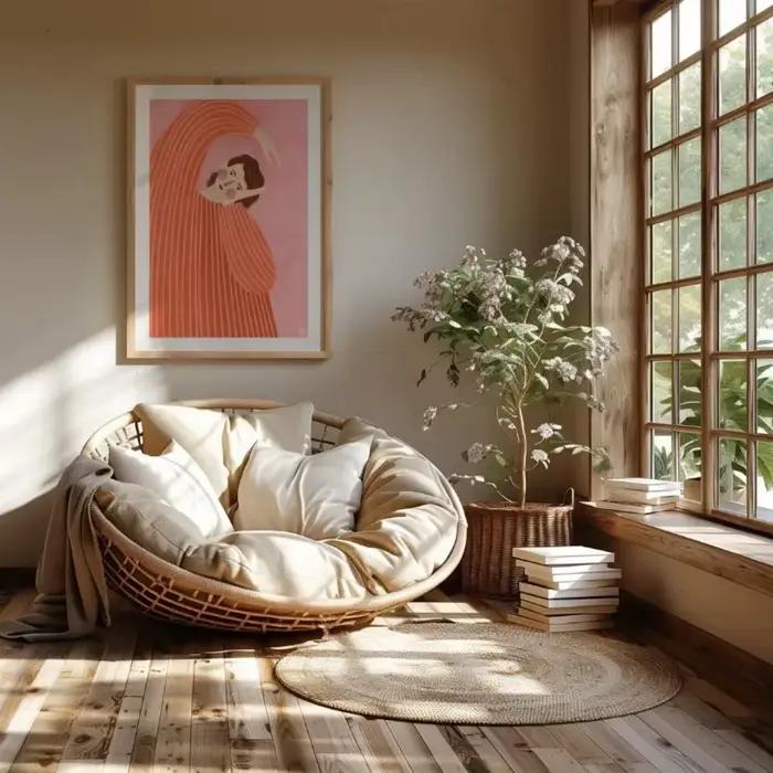 Affiche d'illustration de portrait de femme minimaliste