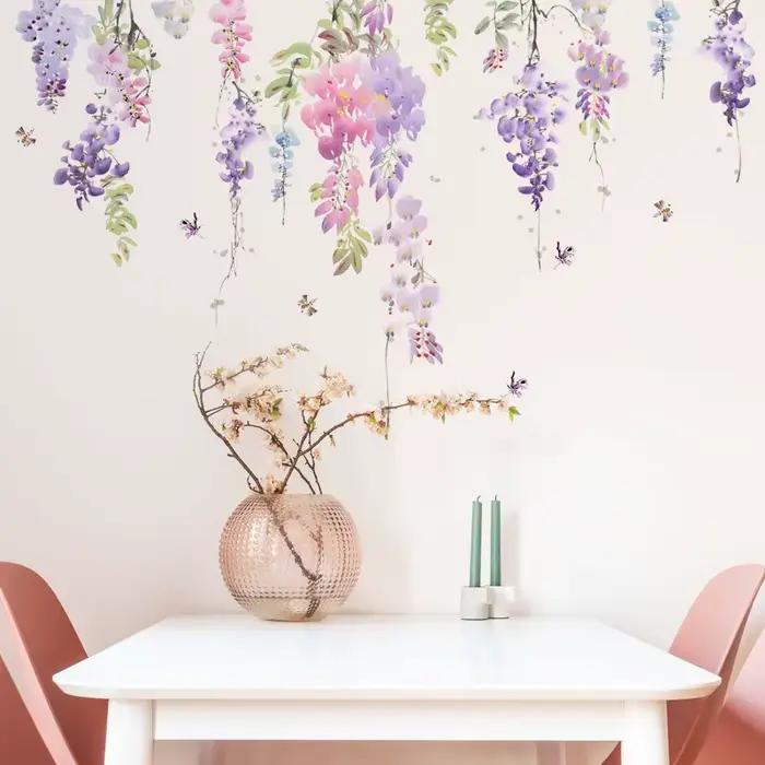 Autocollants muraux floraux plantes à fleurs