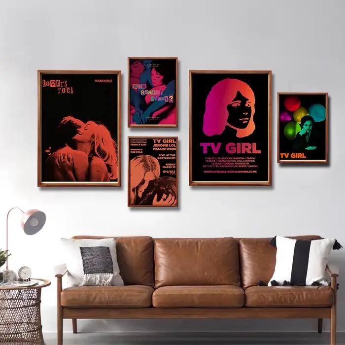 Affiches de fille TV rétro en papier Kraft, imprimés d'amoureux Rock Vintage, peinture artistique murale, étude, décoration de salon de maison, photo