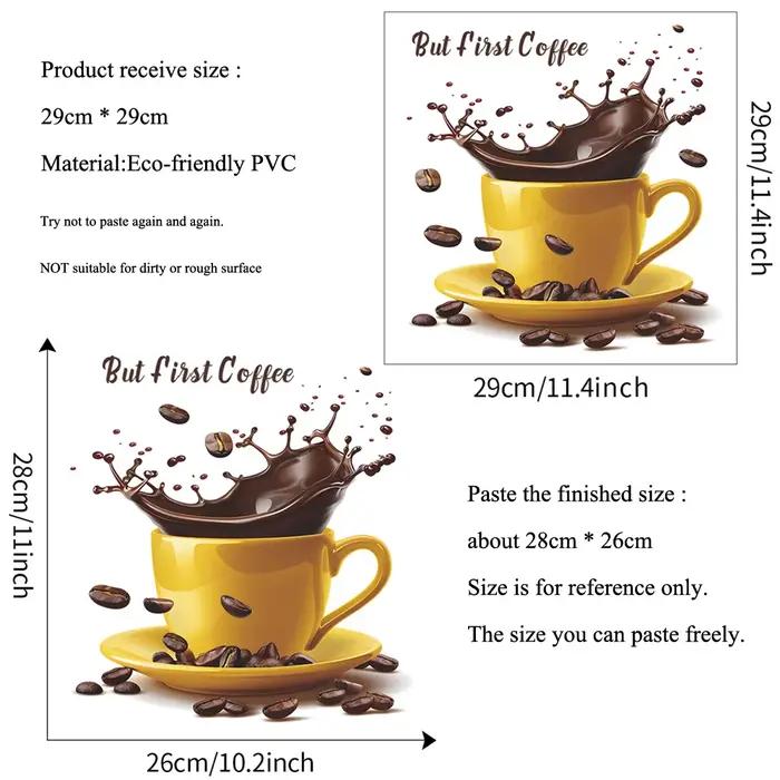 Autocollant mural créatif en forme de tasses à café
