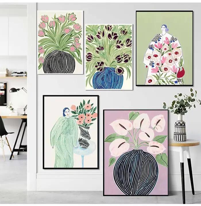 Affiche abstraite de violettes de tulipe