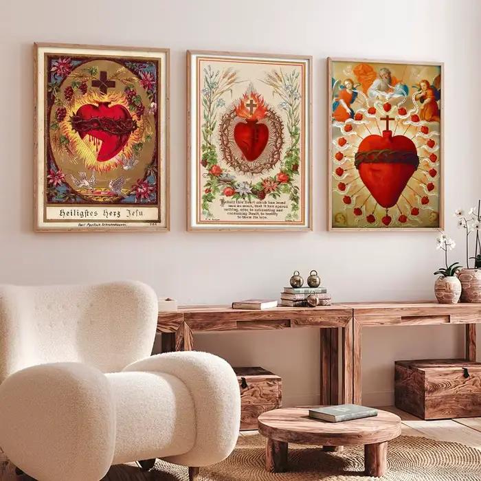 Toile de peinture sans cadre du Sacré-Cœur de Jésus