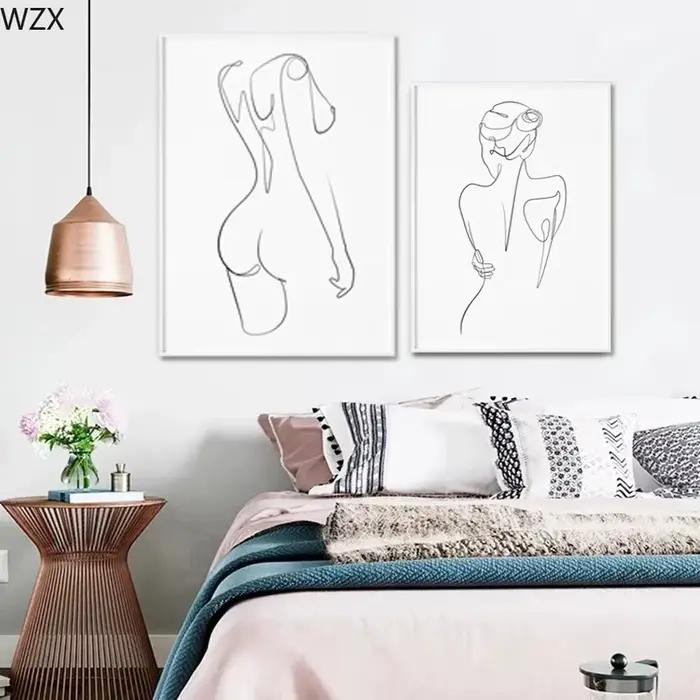 Art mural minimaliste scandinave pour femme