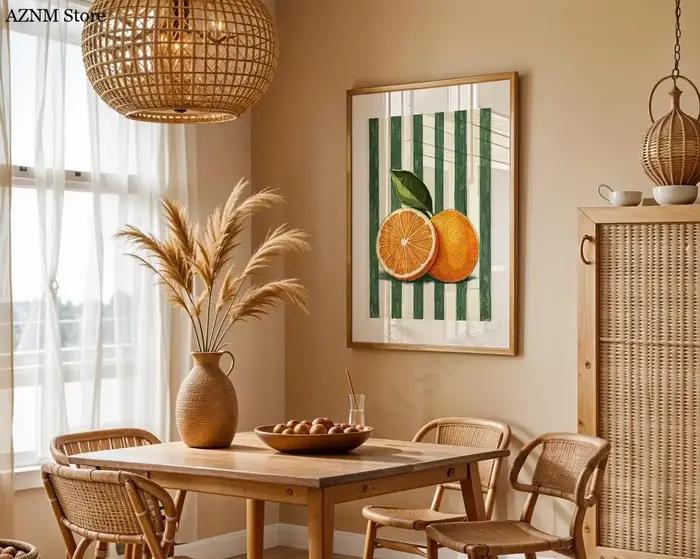 Décoration murale orange