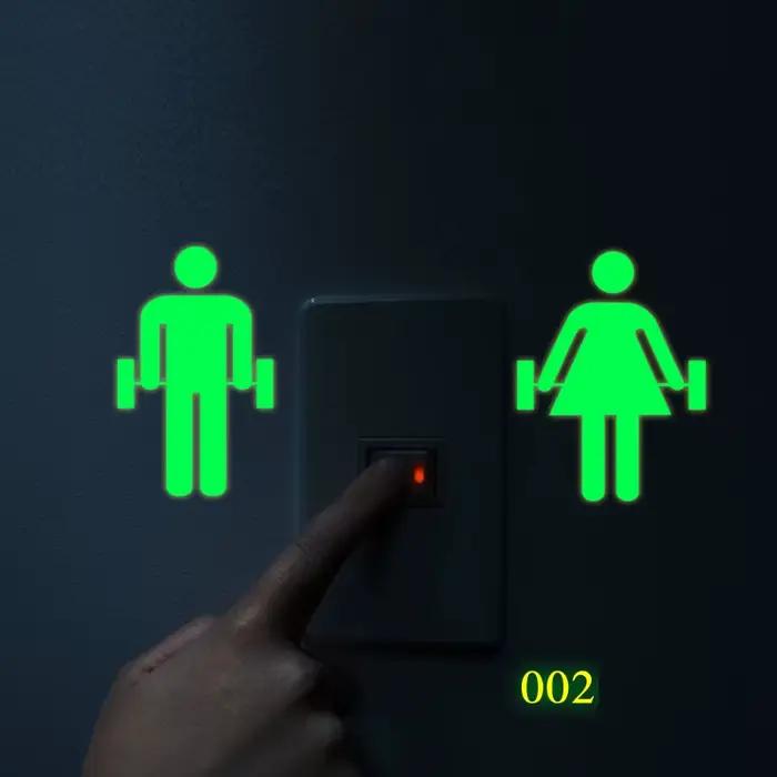 Autocollant mural lumineux pour porte de toilettes