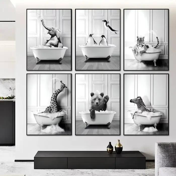 Affiches et impressions d'animaux pour décoration de salle de bain