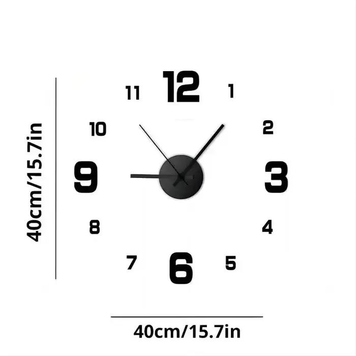 Horloge murale créative sans cadre