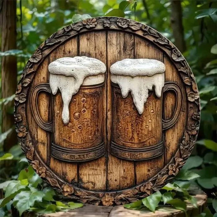 Affiche murale de bière en métal