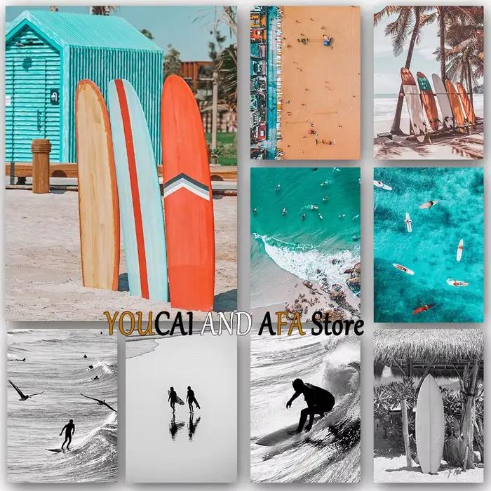 Affiche de surf sur l'océan avec de vraies photos