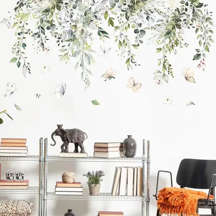 Autocollant Mural fleur plante verte