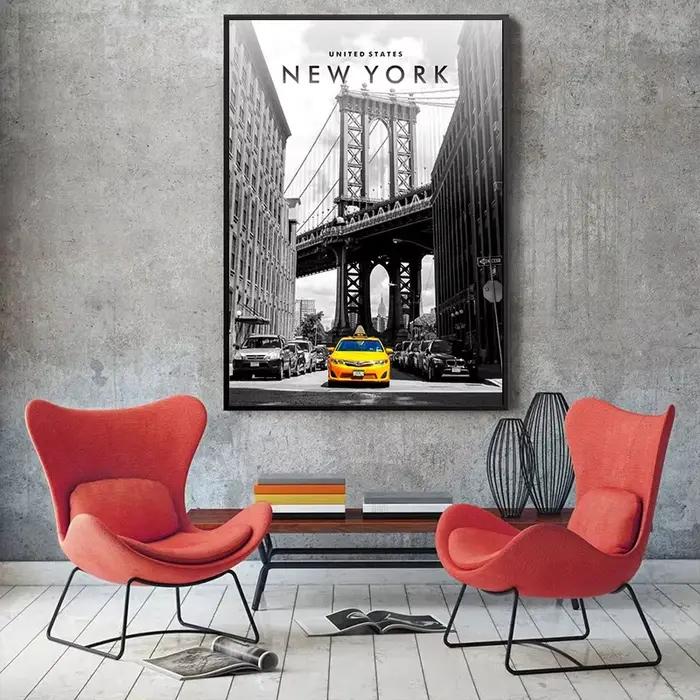 Affiches de coonnées de la ville de New York de paysages urbains célèbres