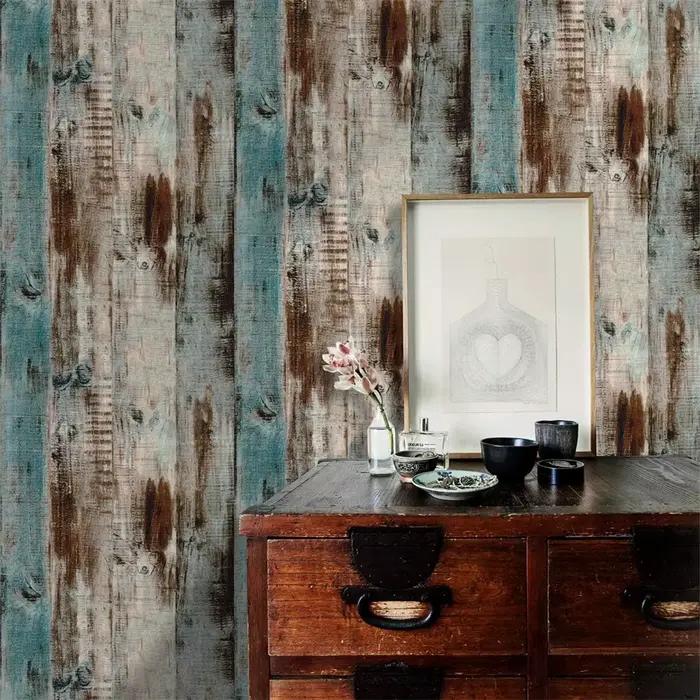 Papier peint autocollant en bois Peel and Stick, PerfecWallpaper, Film décoratif, Panneau de bois vintage, Rouleau de décalcomanie en vinyle