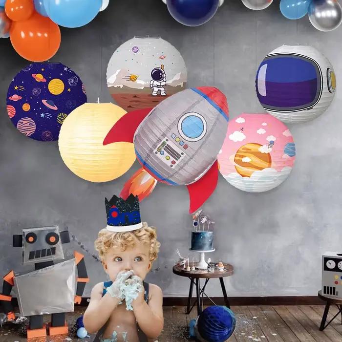 Système solaire huit planètes anniversaire boule de papier Lampion suspendu galaxie lanternes espace thème