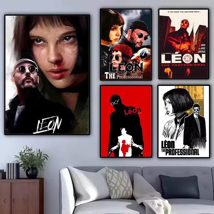 Affiche en toile de calligraphie de film classique Leon