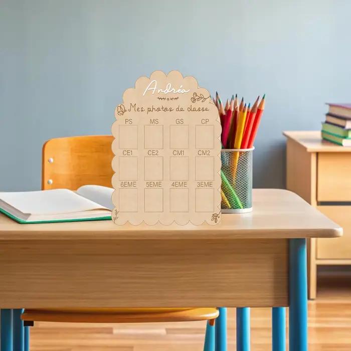 Tableau photo personnalisé pour école française - Bois 29