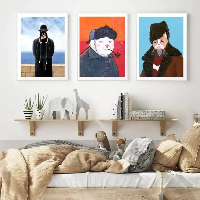 Peinture sur toile de l'artiste classique Klimt Cat Kd'appareils