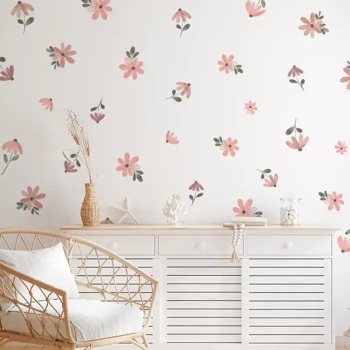 Autocollant mural petite fleur style Bohème