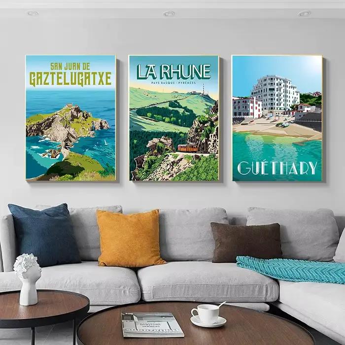 Affiche de voyage vintage Pays Basque Bayonne