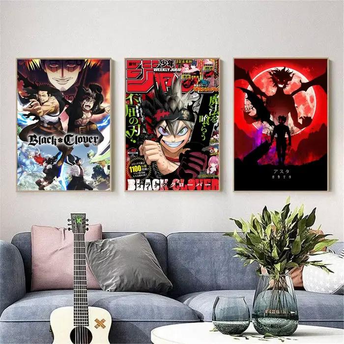 Affiche de trèfle chaud Anime b-noir
