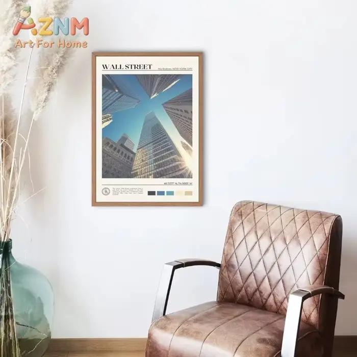 Affiche photo réelle de paysage de la ville de New York aux États-Unis