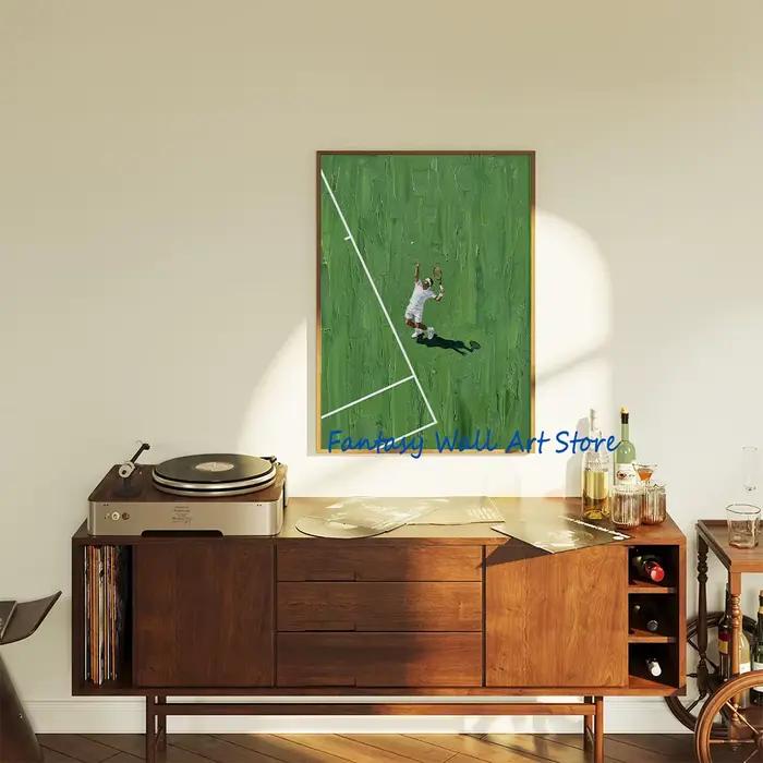 Affiche de tennis, peinture sur toile inspirée de la légende du sport