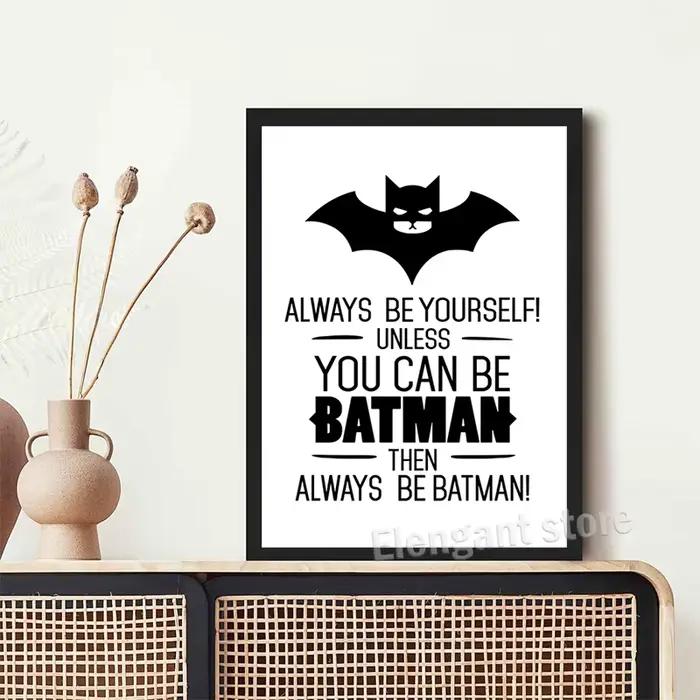 Batman citations inspirantes impressions d'art noir blanc affiches Style nordique INS toile peinture garçons chambre décoration murale