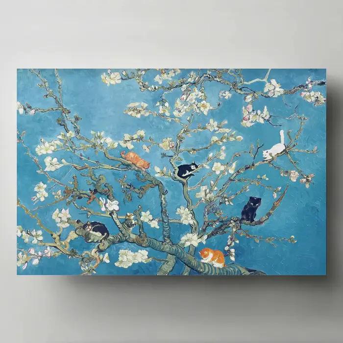 Affiches de chat Monet et Van Gogh