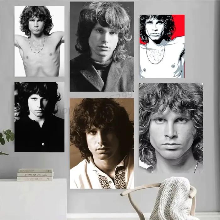 Affiche auto-adhésive The Doors Jim Morrison, 1 pièce, autocollant en papier imperméable, décoration murale pour café, Bar, salle