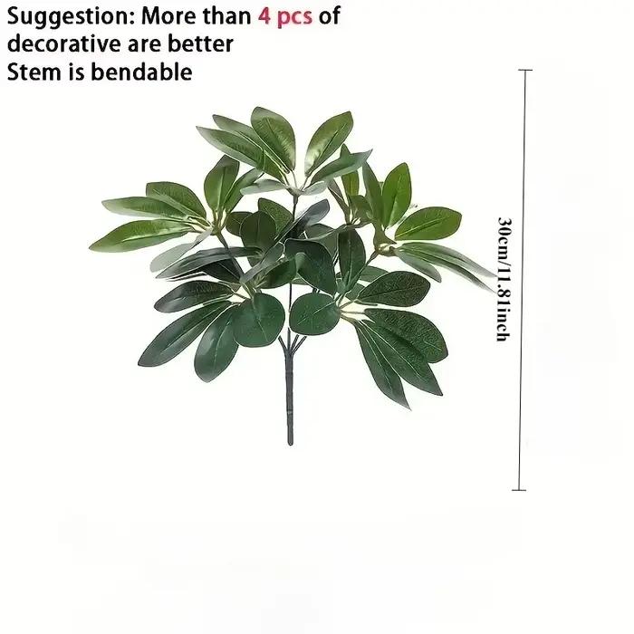 Plante artificielle | Feuilles artificielles avec tige, idéales pour la décoration du salon, de l'hôtel, de la fenêtre, du bureau, de la maison et de la chambre