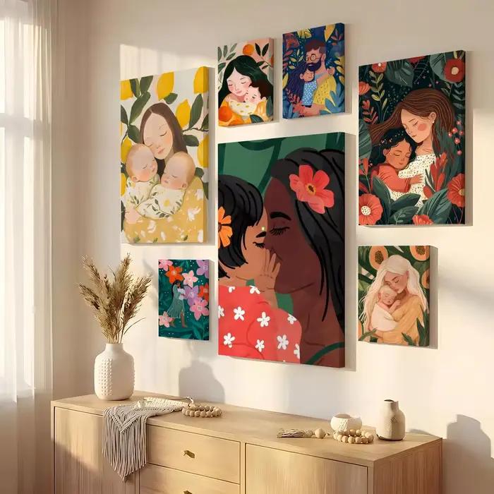 Peinture Calligraphique sur Toile Eco HD avec Cadre Intérieur en Option | Décoration de couloir