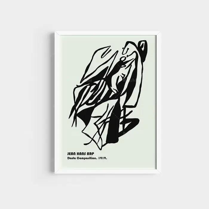 Ensemble d'impression Jean Hans Arp, ensemble d'impression minimal, ensemble d'affiches bohème, affiche sur toile de décoration murale Bauhaus