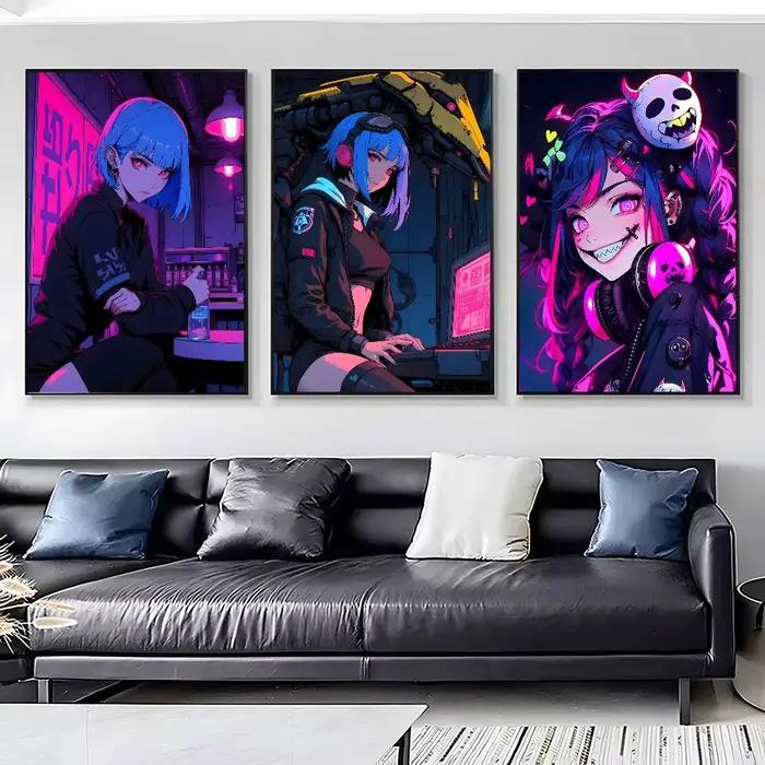 Poster artistique cool Cyberpunk Girl
