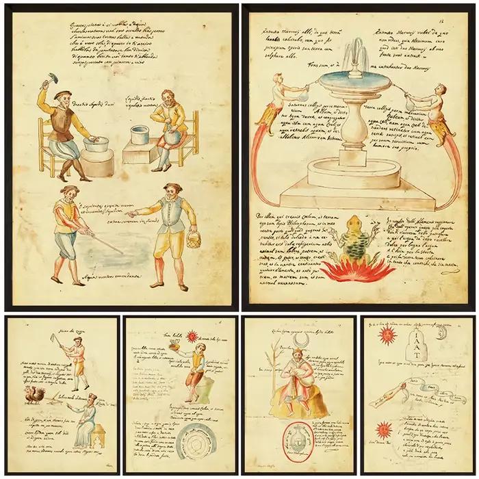 Page de manuscrit mystérieux de l'alchimiste
