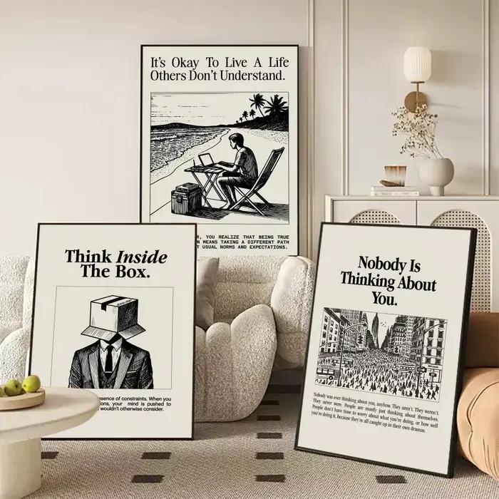 Affiche de Discipline inspirante, autocollant de l'espace parfait, auto-adhésif pour bureau, Home cinéma, décor artistique mural, cadeau fantaisie