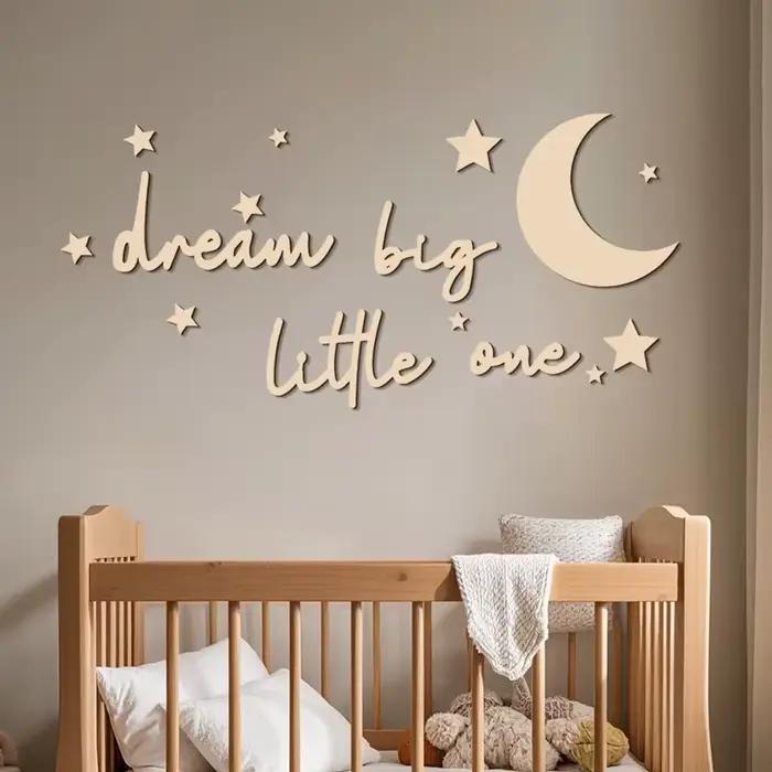 Autocollant mural de rêve en bois Big Little One