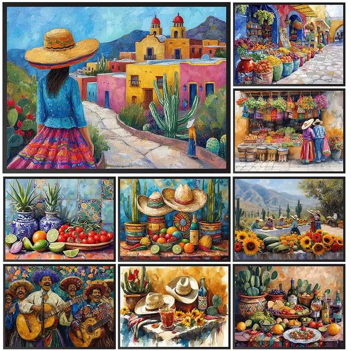 Affiche de marché du mexique imprimée