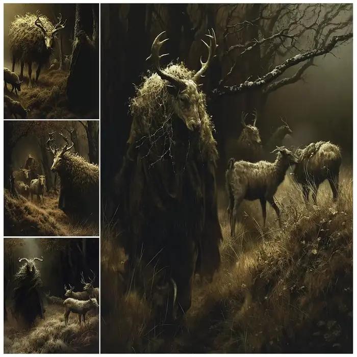 Shepherd et mouton, Art mural abstrait